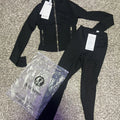 * AUTHENTIC * Black/Gold Zip Lululemon Align Set